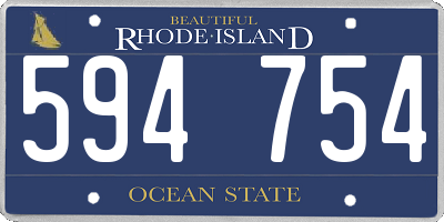 RI license plate 594754