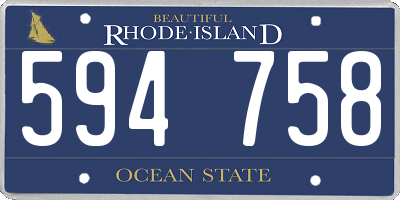 RI license plate 594758