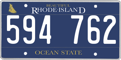 RI license plate 594762
