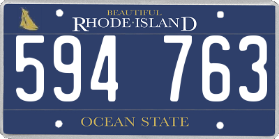 RI license plate 594763