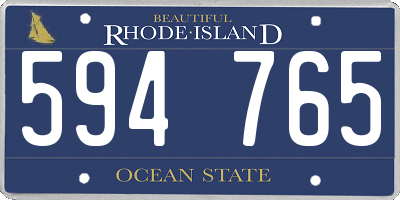 RI license plate 594765