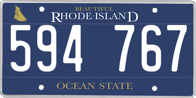 RI license plate 594767