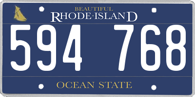 RI license plate 594768