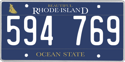 RI license plate 594769