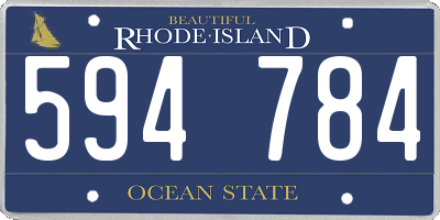 RI license plate 594784