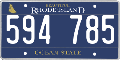 RI license plate 594785