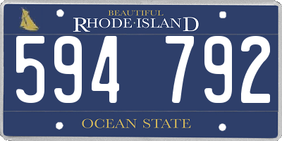 RI license plate 594792