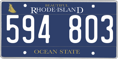 RI license plate 594803