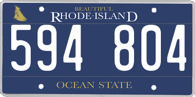 RI license plate 594804