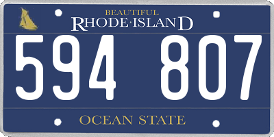 RI license plate 594807