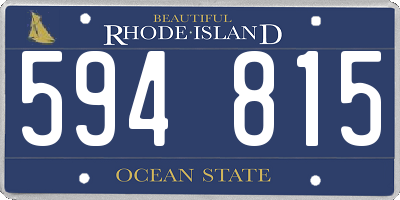 RI license plate 594815