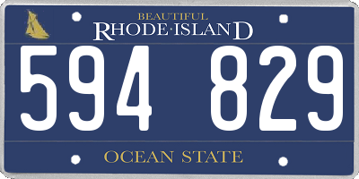 RI license plate 594829