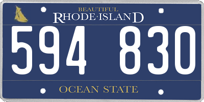 RI license plate 594830