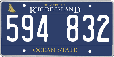 RI license plate 594832