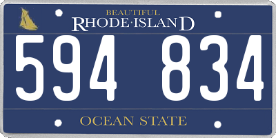 RI license plate 594834