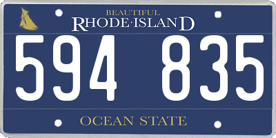 RI license plate 594835