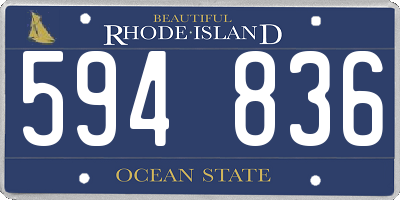 RI license plate 594836