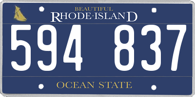RI license plate 594837