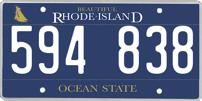 RI license plate 594838