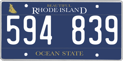 RI license plate 594839