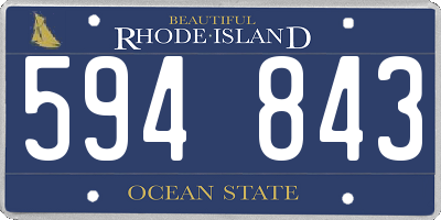 RI license plate 594843