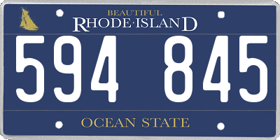 RI license plate 594845