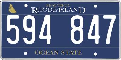 RI license plate 594847