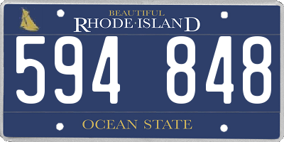 RI license plate 594848