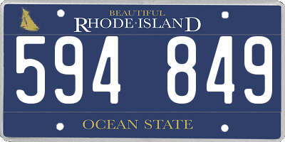 RI license plate 594849