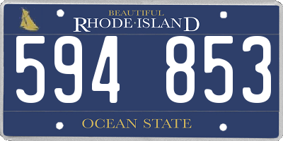 RI license plate 594853
