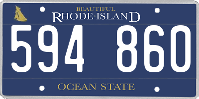 RI license plate 594860