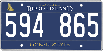 RI license plate 594865