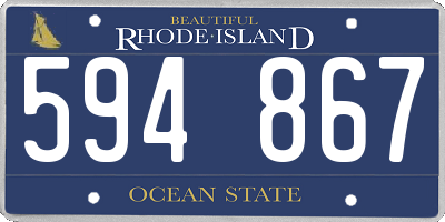 RI license plate 594867