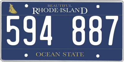 RI license plate 594887