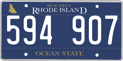 RI license plate 594907