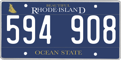 RI license plate 594908
