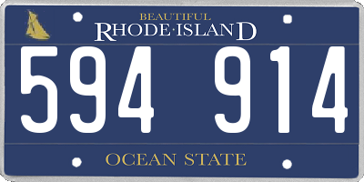 RI license plate 594914