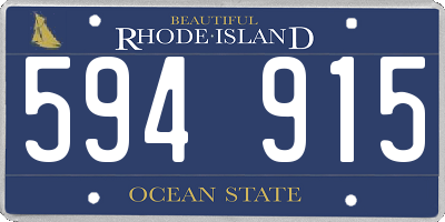 RI license plate 594915
