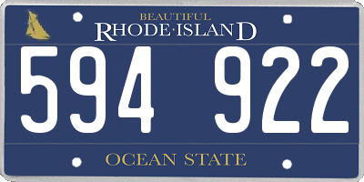 RI license plate 594922