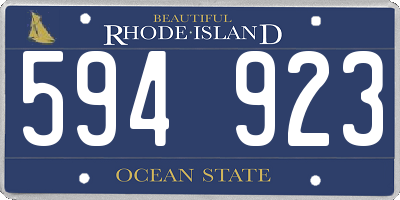 RI license plate 594923