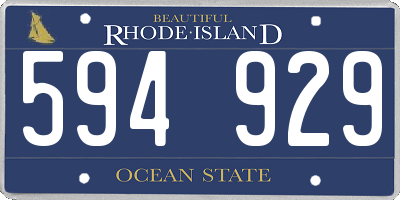 RI license plate 594929