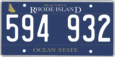 RI license plate 594932