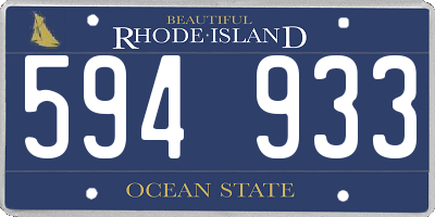RI license plate 594933