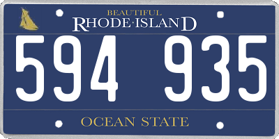 RI license plate 594935