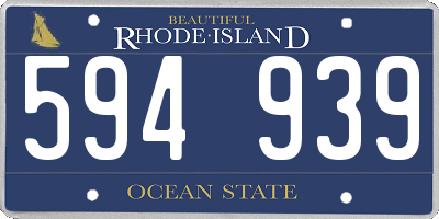 RI license plate 594939