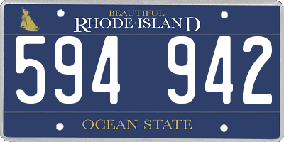 RI license plate 594942