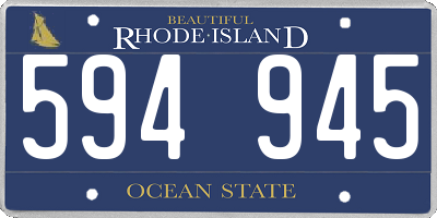 RI license plate 594945