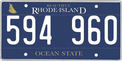 RI license plate 594960