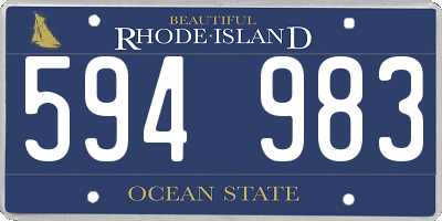 RI license plate 594983