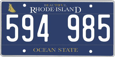 RI license plate 594985